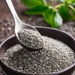 Chia Seeds ~16–17g Protien-100gm (soak & mix with curd)