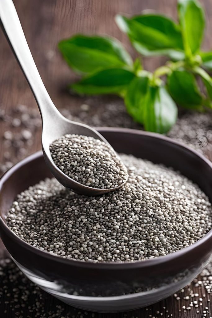 Chia Seeds ~16–17g Protien-100gm (soak & mix with curd)